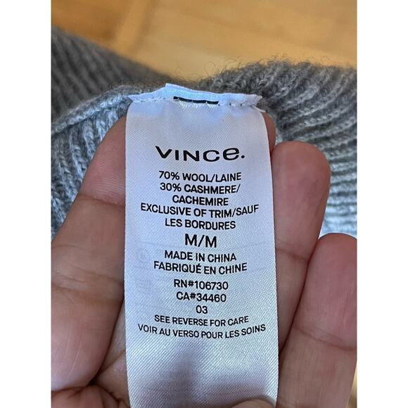 Vince Women’s Gray Wool Cashmere Drape Open Front Cardigan Sweater Size M - Picture 6 of 6